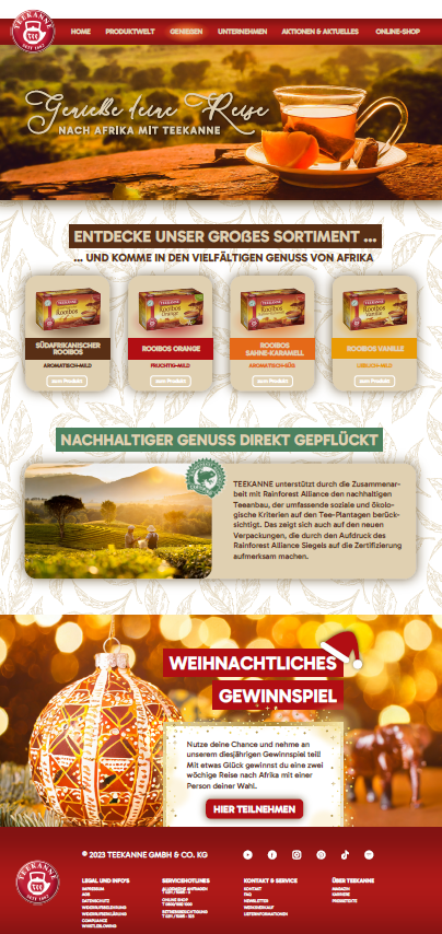 Landingpage Teekanne