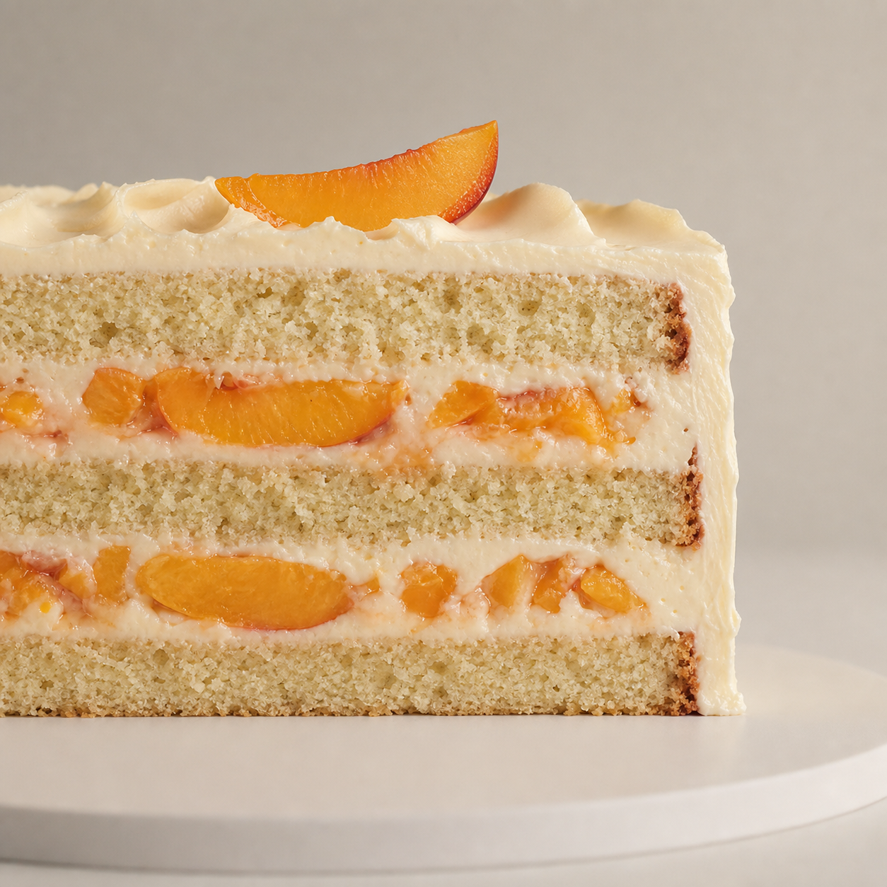 Fresh peach cake filling