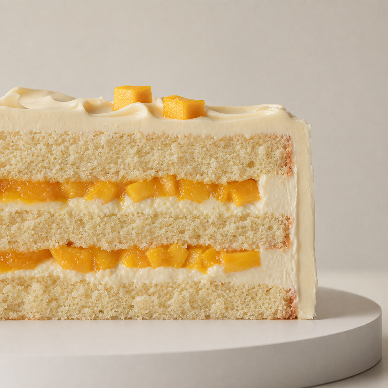 Fresh mango cake filling