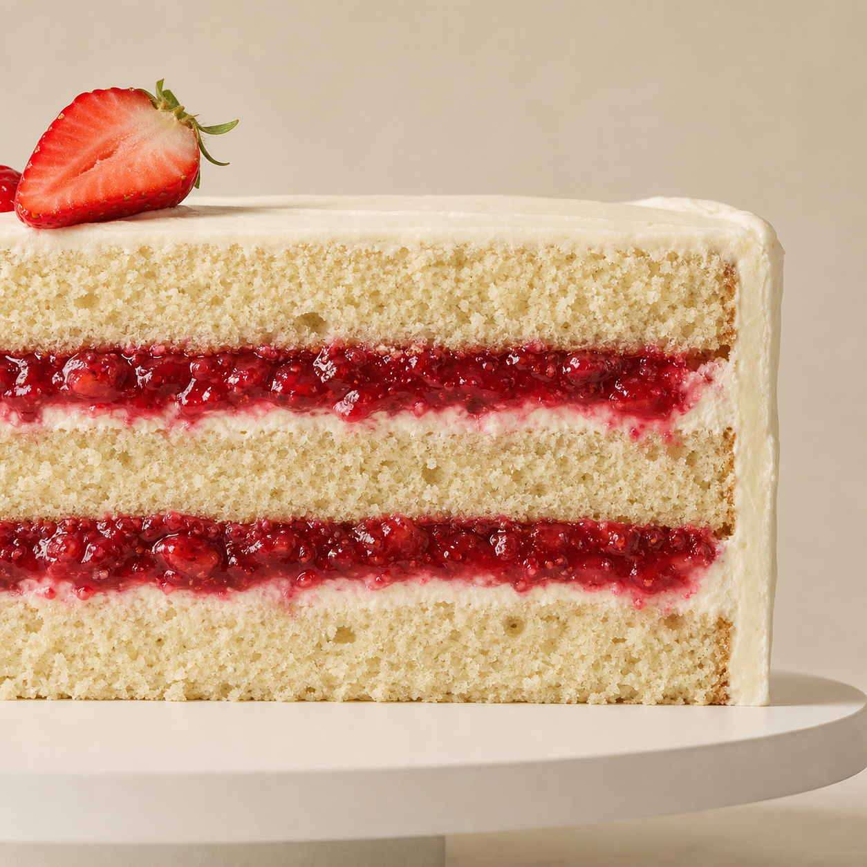 Strawberry jam cake filling