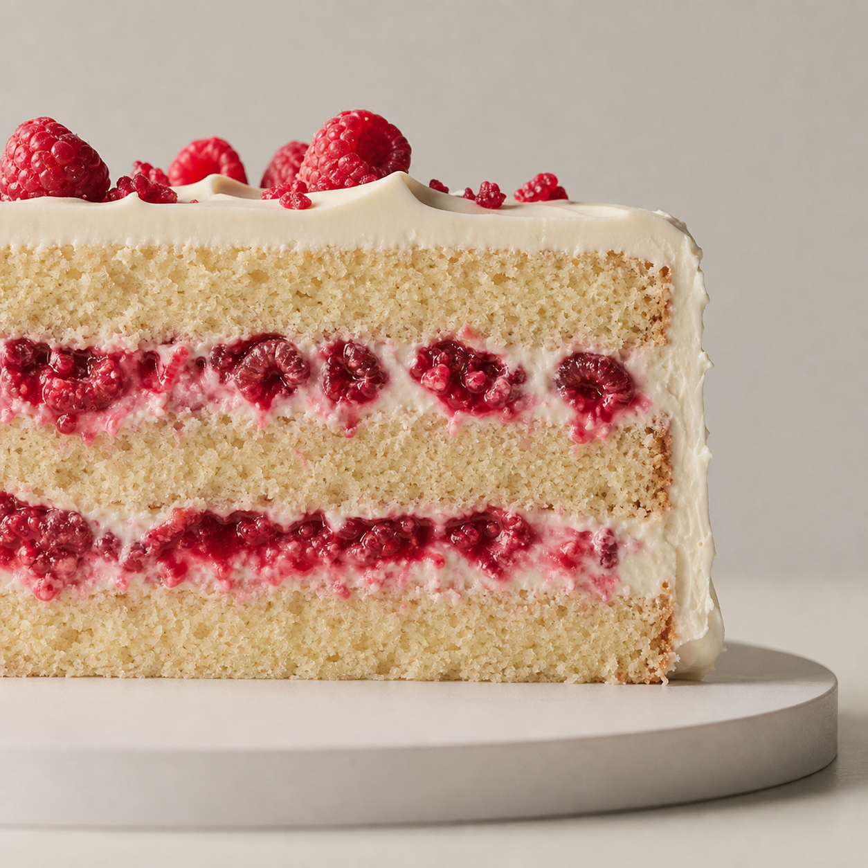Fresh raspberry cake filling