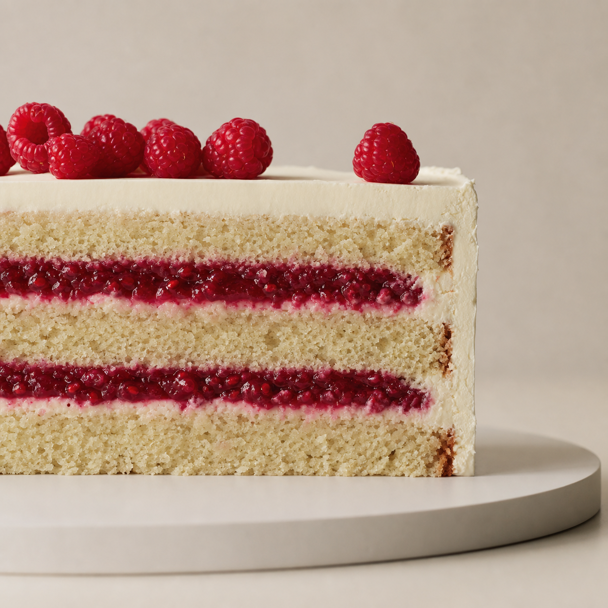 Raspberry jam cake filling