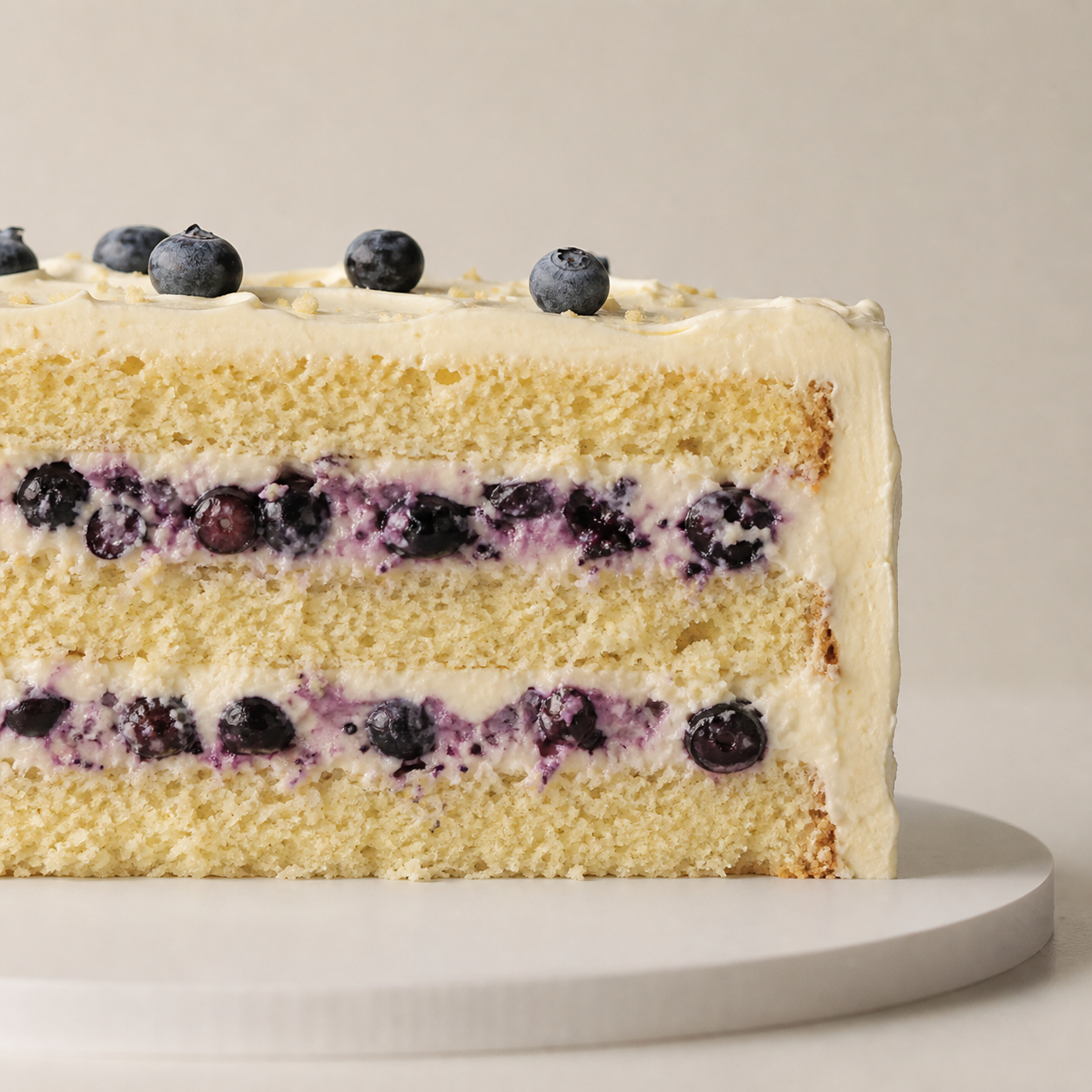 Fresh blueberry cake filling