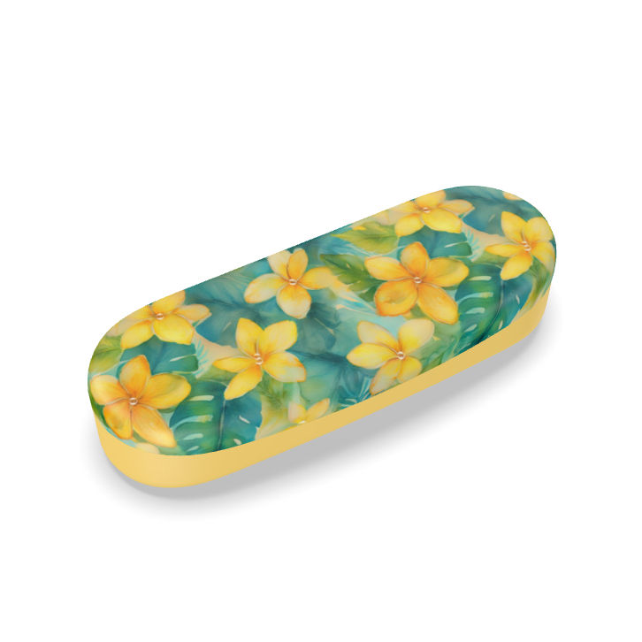 balmy glow plumerias hard shell shatterproof eyeglasses case top