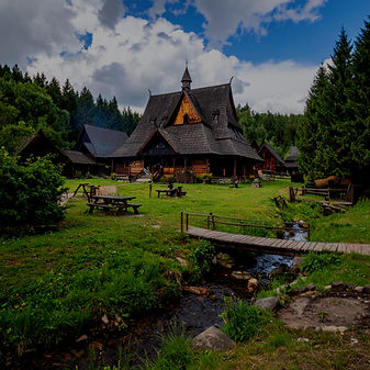 Wiccan Village in middle of forest