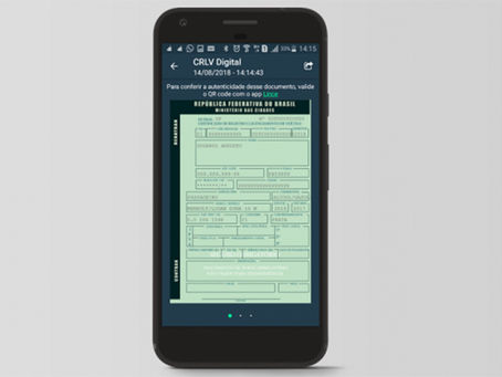 CRLV Digital poderá ser compartilhado em até cinco outros celulares