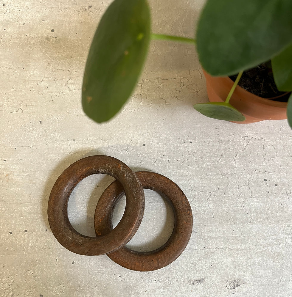 Thumbnail: Vintage macramé rings - 2 pack