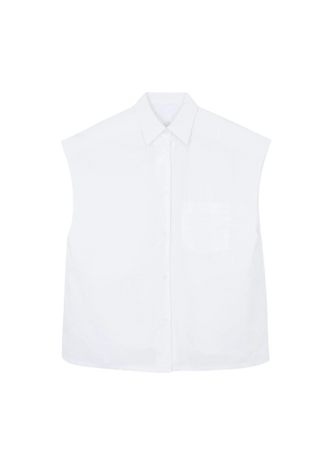 white oversized big long blouse sleeveless