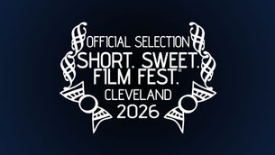 Short Sweet Film Fest 2026 official selection logo, features ornate laurels and bold white text on black background.