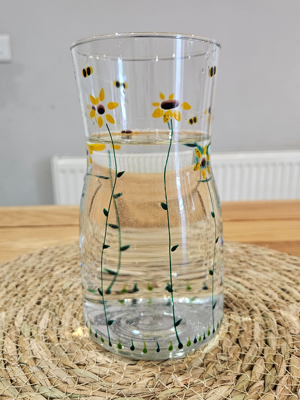 Thumbnail: Hand Painted Sunflowers & Bee Vase 17cm 
