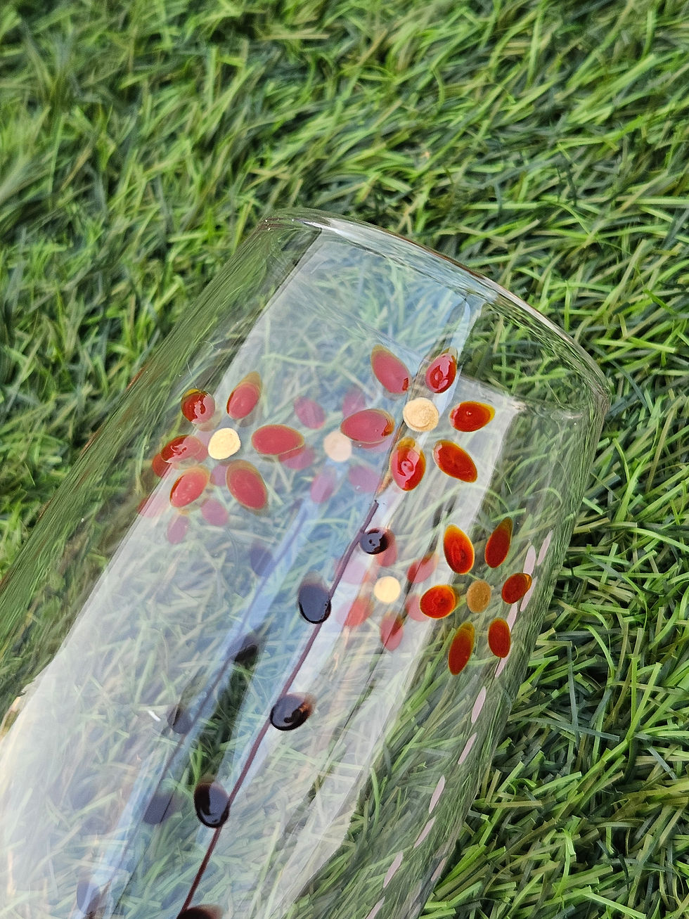 Thumbnail: Hand Painted Wine Glass - Autumn Leaves 