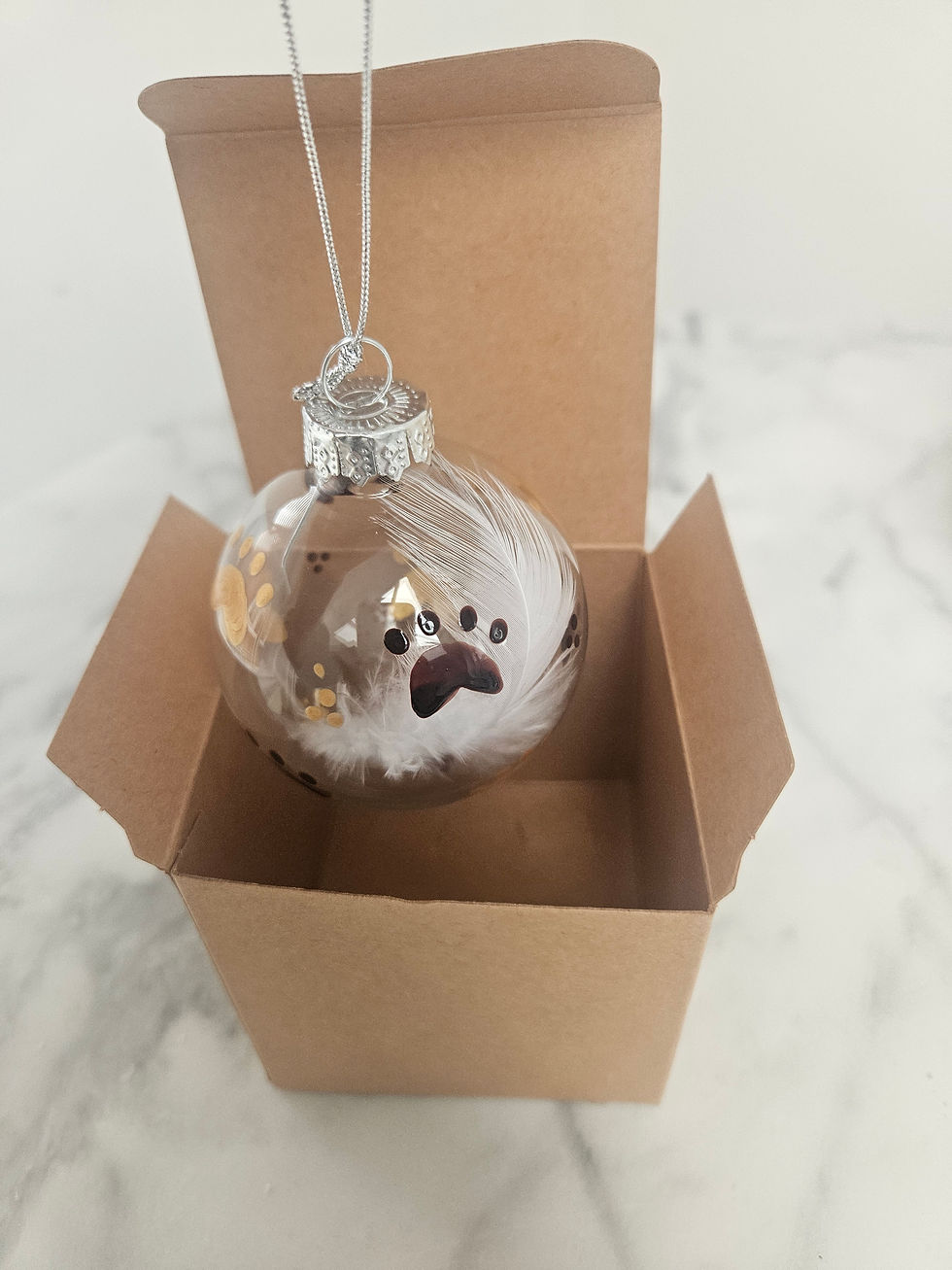 Thumbnail: Hand Painted Memory Bauble Paw Prints