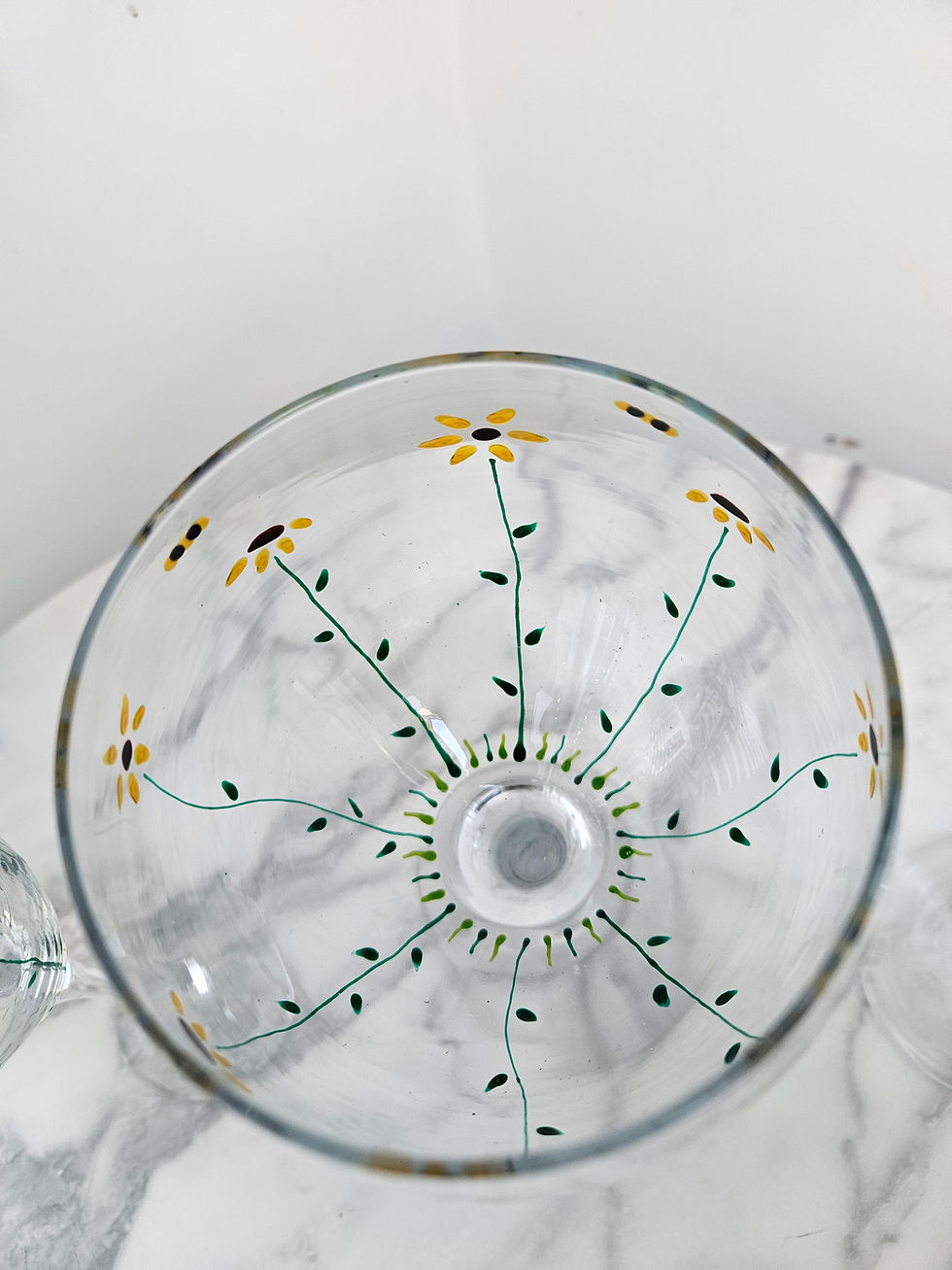 Thumbnail: Gorgeous Hand Painted Sunflower Gin Glass
