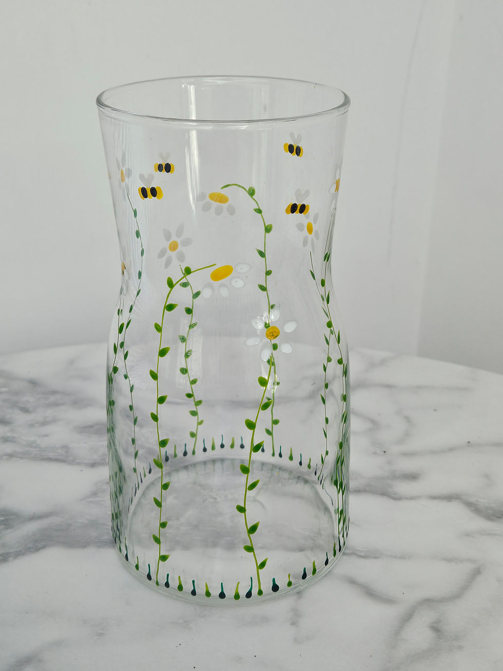Thumbnail: 17cm Hand Painted Vase - Dancing Daisies 