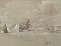 Eastern Shore Farm, pen/walnut ink 7