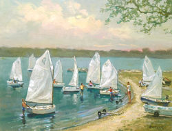 Young Sailors  At Tred Avon, oil 12x16 $1975