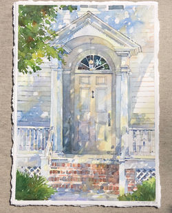 Side Porch Light, watercolor 16x19 $1400