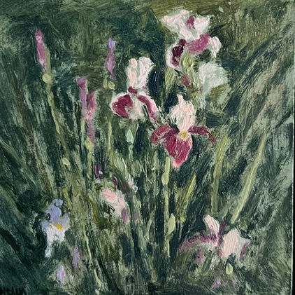 Atlanta Iris by Crista Pisano, oil 4.5x4.5 $775