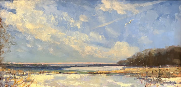 Winter View, oil 12x24 $2400