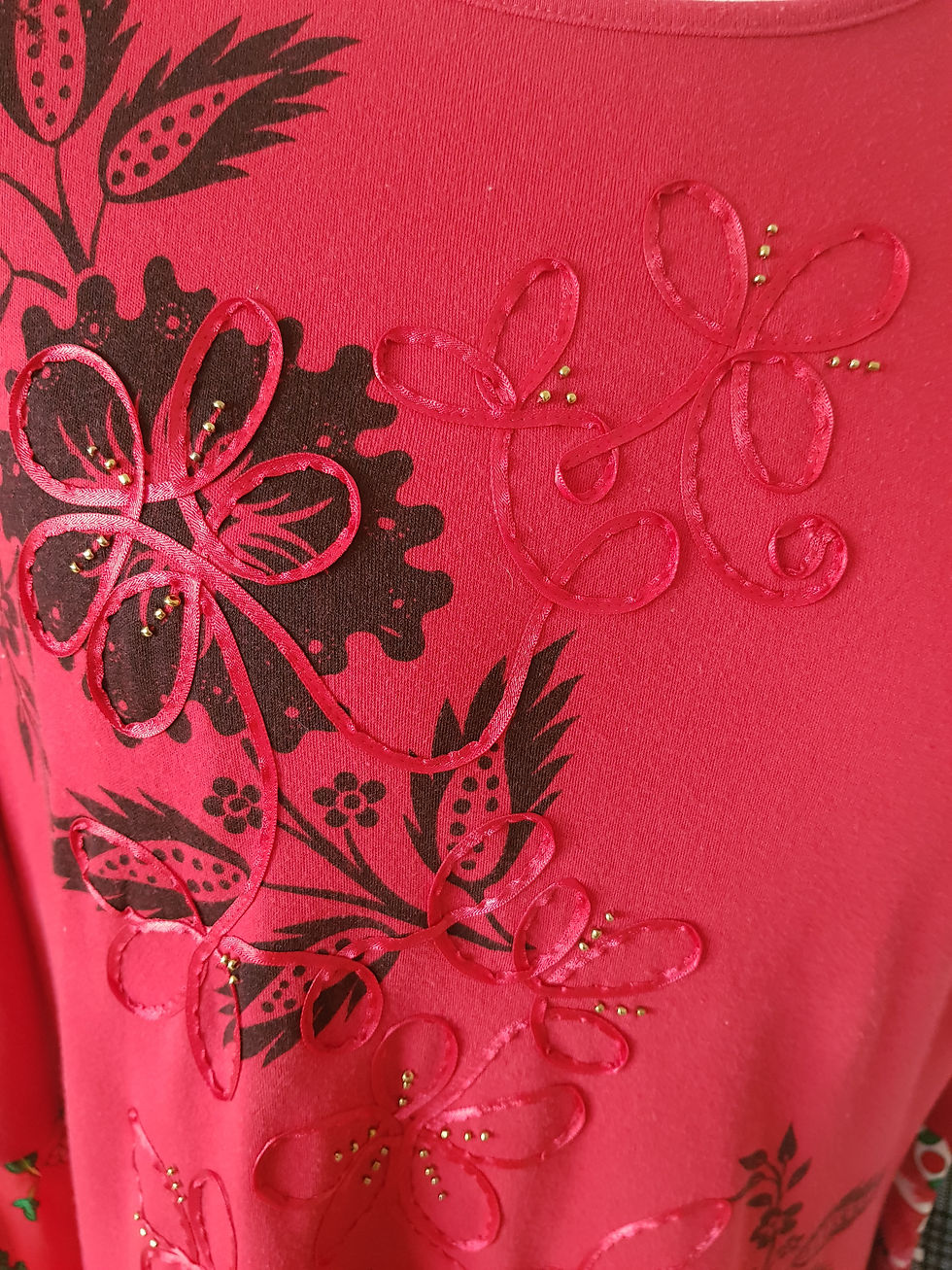 Thumbnail: Handmade red patchwork dress