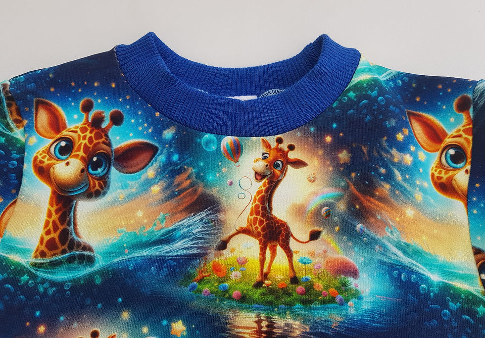 Thumbnail: Unisex giraffe French terry tops