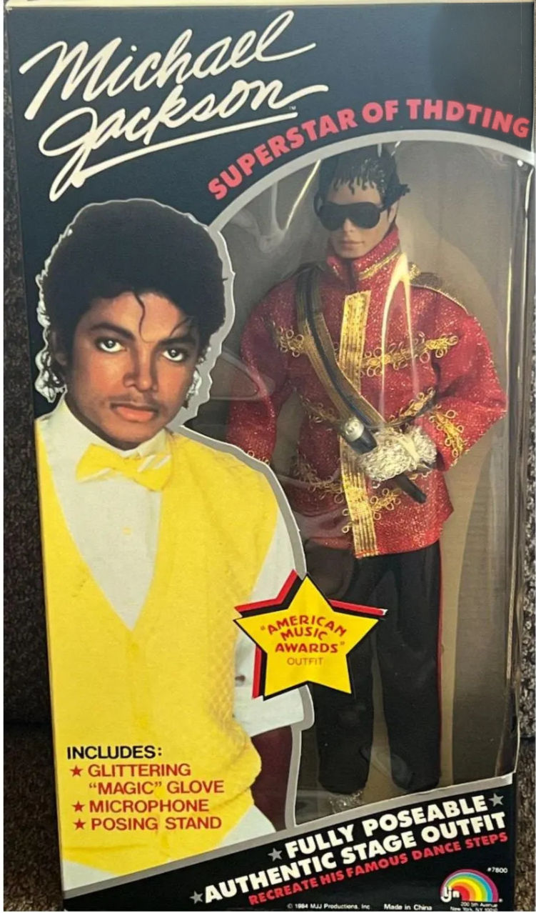 1984 Michael Jackson AMA Figure by LJN | 12" Poseable Doll NIB | Red Outfit, Mag