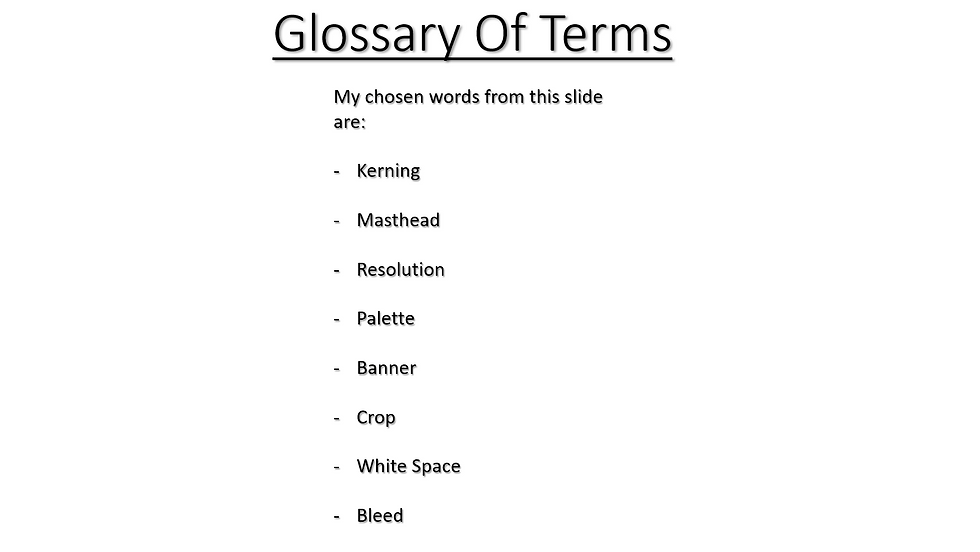 Glossary Of Terms