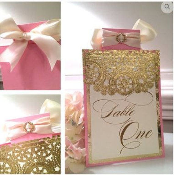 Blossom & Gold Table Number