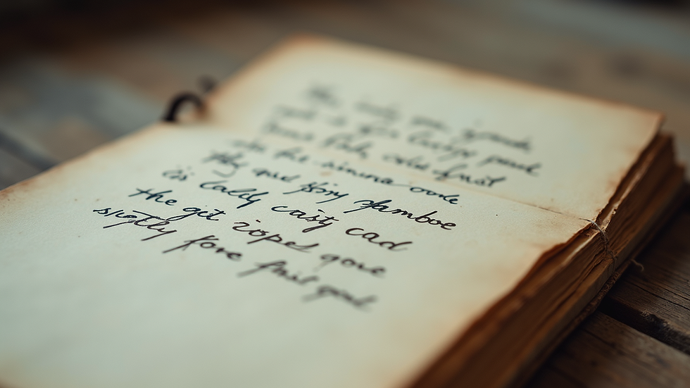 Eye-level view of an old handwritten diary page with neat cursive writing