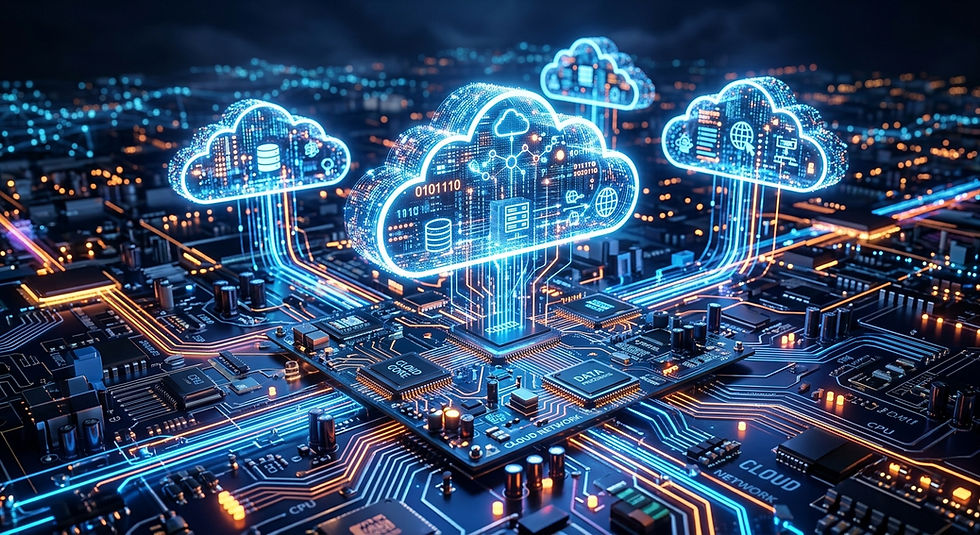 3d render representation of cloud computing