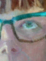 Detail of self portrait - oil on canvas paper