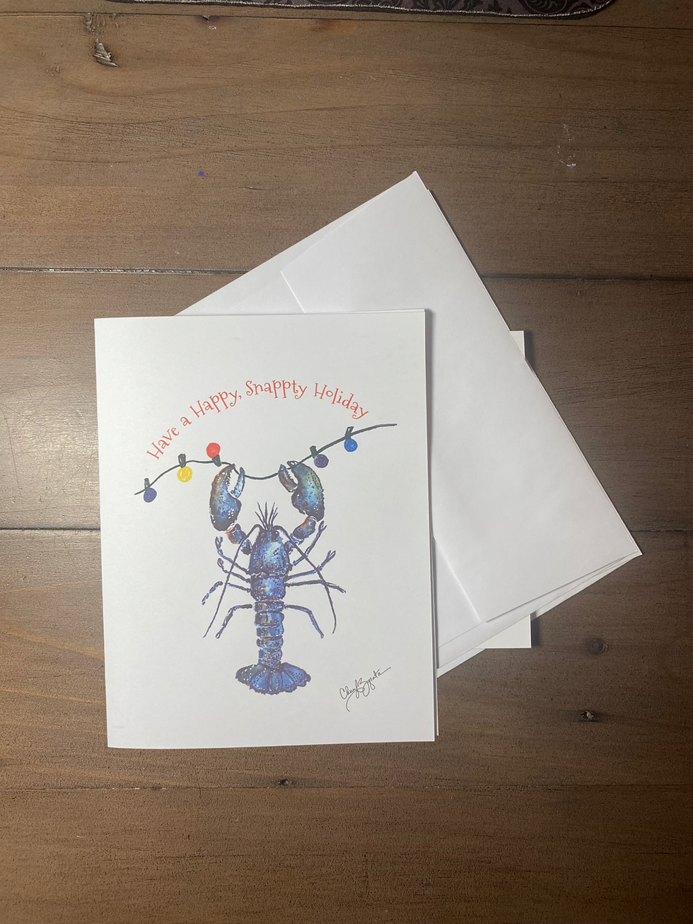 Thumbnail: Lobster holiday card: "Have a happy, snappy holiday"