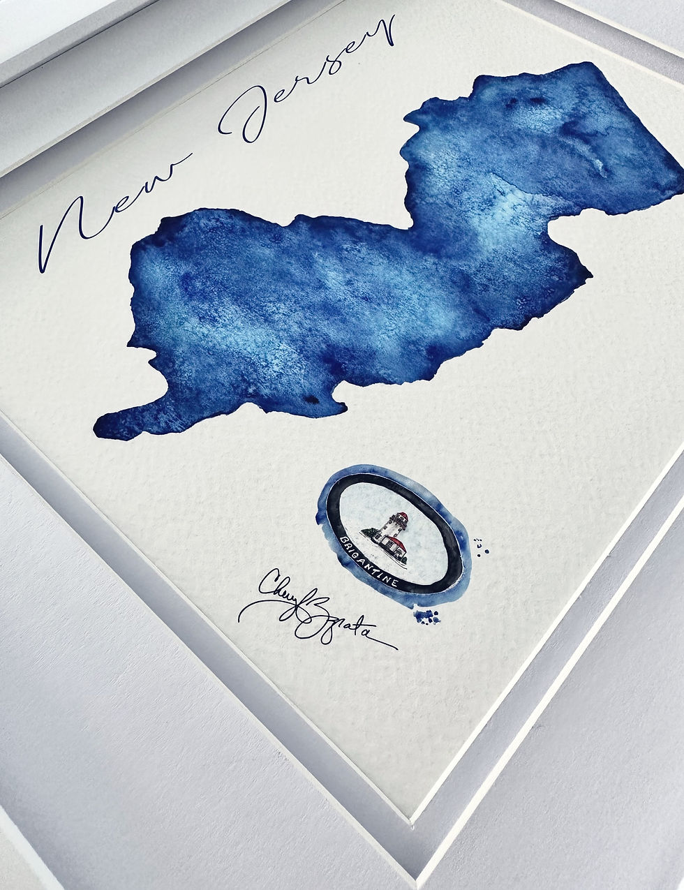 Thumbnail: Watercolor painting of New Jersey, CZapataArt