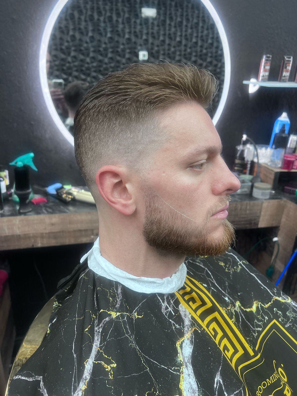 Mens scissor cut