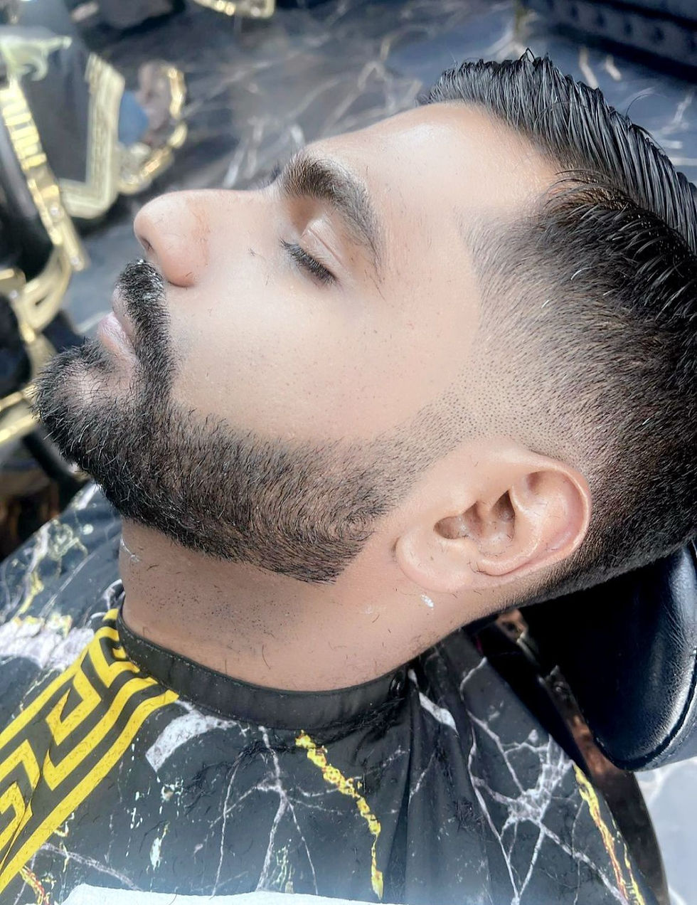 Mens beard trim lineup