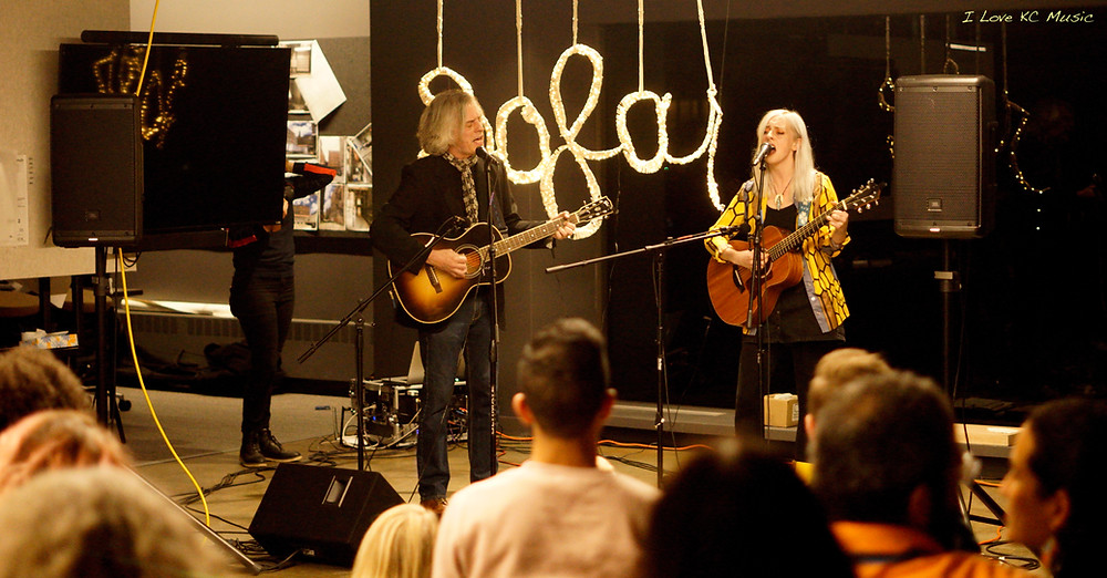 Bob and Una Walkenhorst playing at a Sofar Sounds KC Show