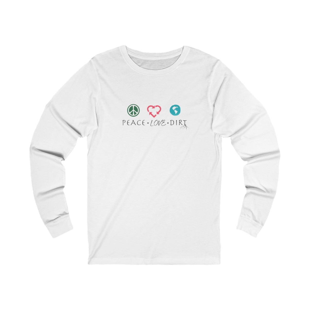 Peace Love Dirt Long Sleeve Tee | Horizontal Color Logo