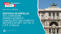 Notifica in appello: se il difensore domiciliatario è cancellato dall’albo la notifica ex art. 161 co. 4 c.p.p. è nulla (Cass. Pen. n. 35873/25)