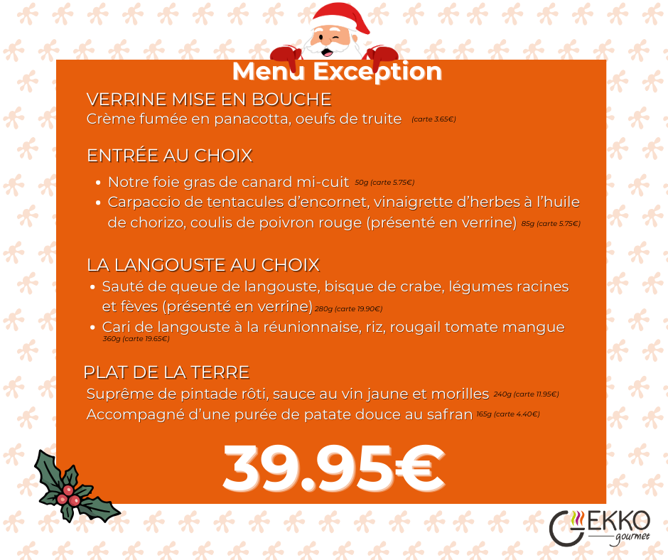 Mise en page de menus - Gekko Gourmet