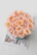 Peach Ecuadorian roses in Fiora Manila flower shop's signature tiffany-colored box