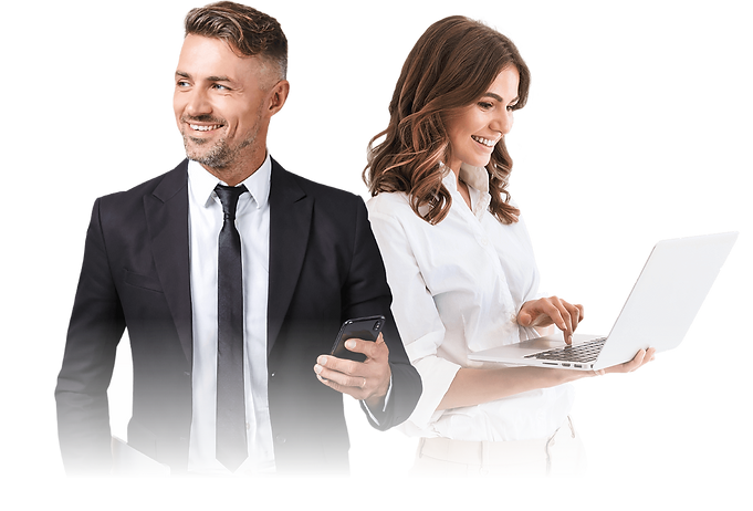 imagem de homem e mulher corporativos