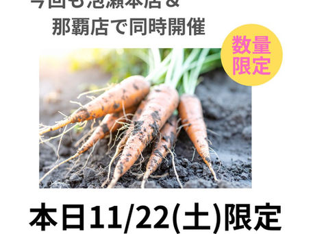 【11/22(土)限定】泡瀬&那覇店:有機にんじんプレゼント!