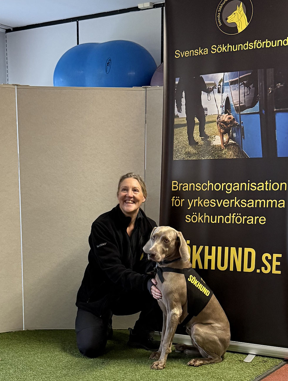 Carola med sin hund Salix.
