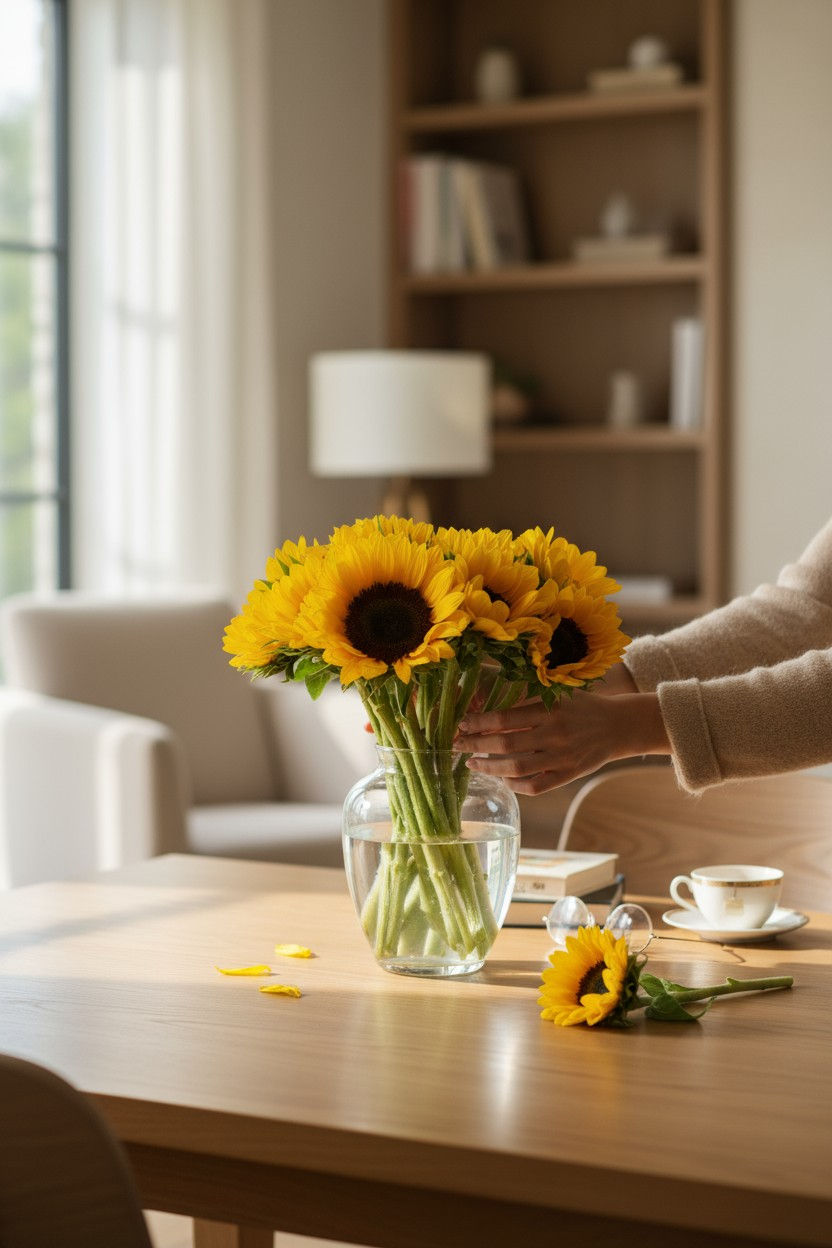 Miniatura: Vaso Floral de 16 Girassóis