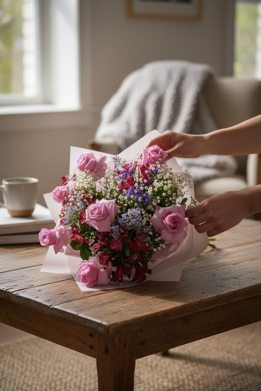 Miniatura: Buquê de 8 Rosas Lilás 