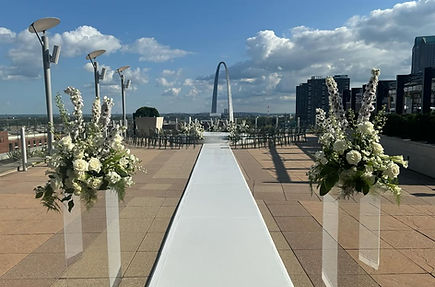 Wedding ceremony DJ setup at the Four Seasons St. Louis