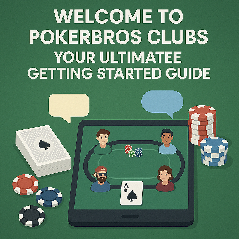 Illustration of the PokerBros app with players joining a digital poker club, showing login and signup steps.