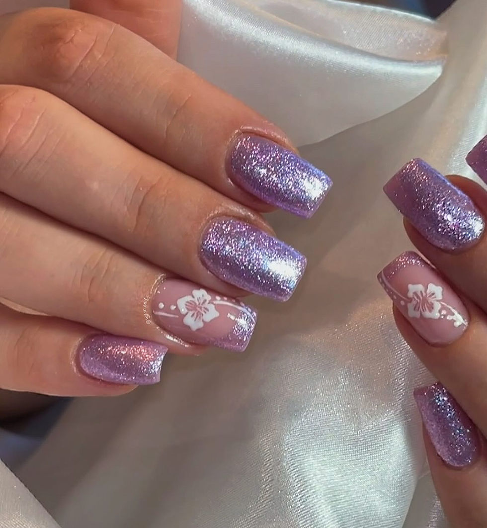 shiny flower nails
