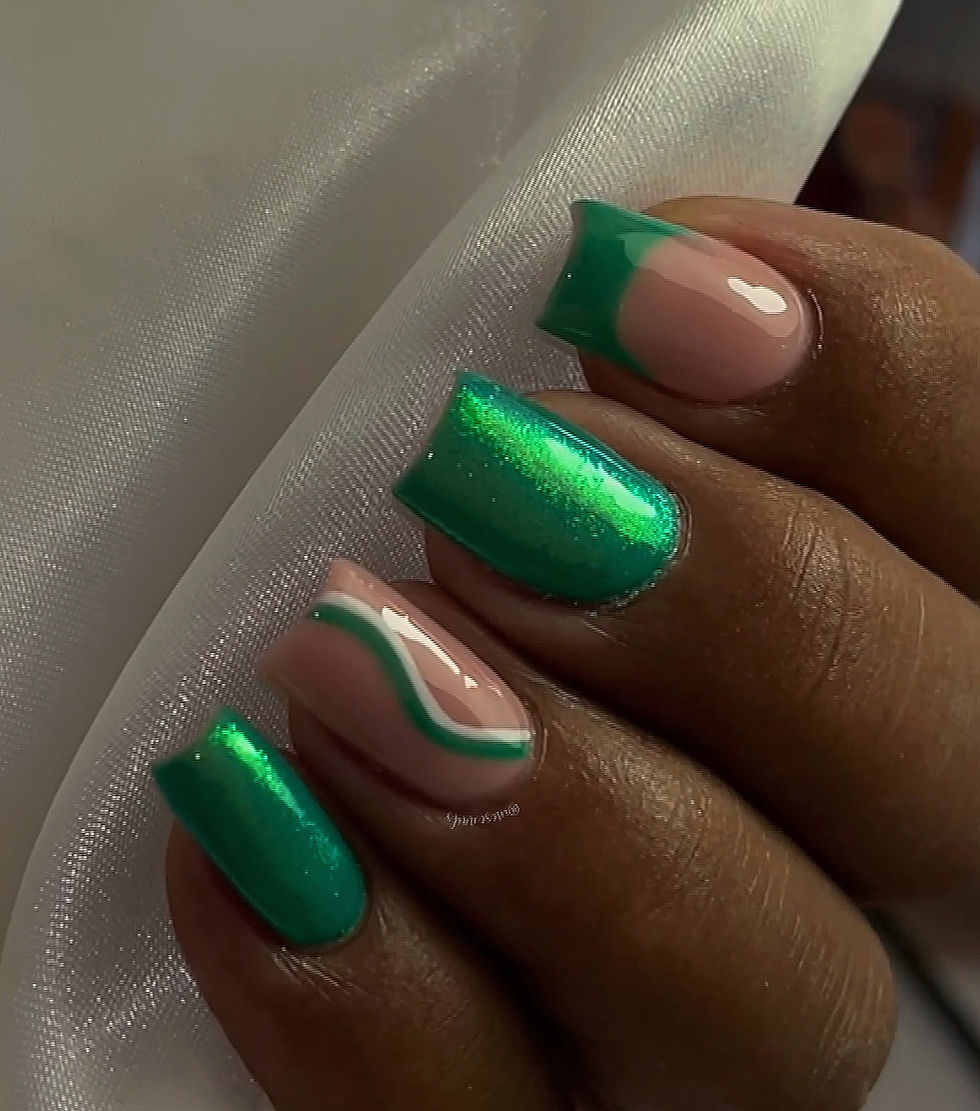 green powder nails