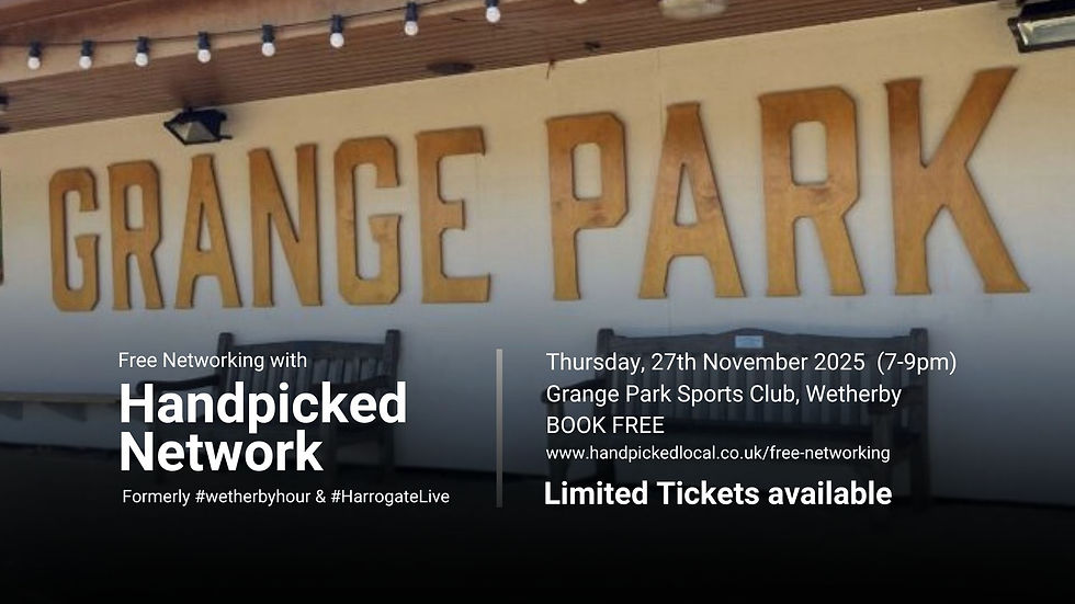 Free networking at Grange Park Sports Club with Handpicked Network this November